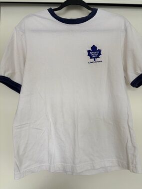 Vintage Toronto Maple Leafs White & Navy Ringer T-Shirt
